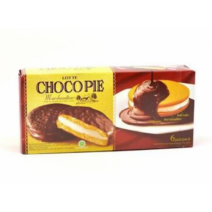 Lotte Chocopie Kue Isi Marshmellow Rasa Korean Cokelat Isi 6 Bungkus Pre Kotak